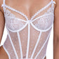 Forever Yours Embroidered Bustier & Thong White