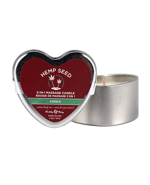 Earthly Body 2023 Valentine 3 In 1 Massage Heart Candle - 4 Oz Cuddle