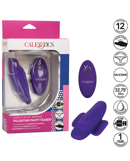 Lock N Play Remote Pulsating Panty Teaser - Purple