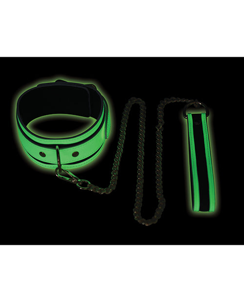 Master Series Kink In The Dark Glowing Collar W/leash